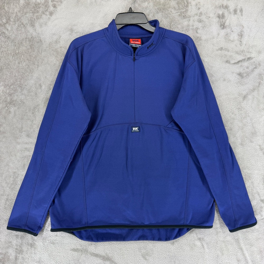 Helly Hansen Mens XL Royal Blue Quarter Zip Fleece Pullover Mock Neck Activewear